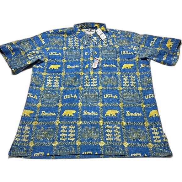Reyn Spooner UCLA Bruins Mens Classic Hawaiian 1/4 Button Shirt XL New NWT *READ - Picture 1 of 10